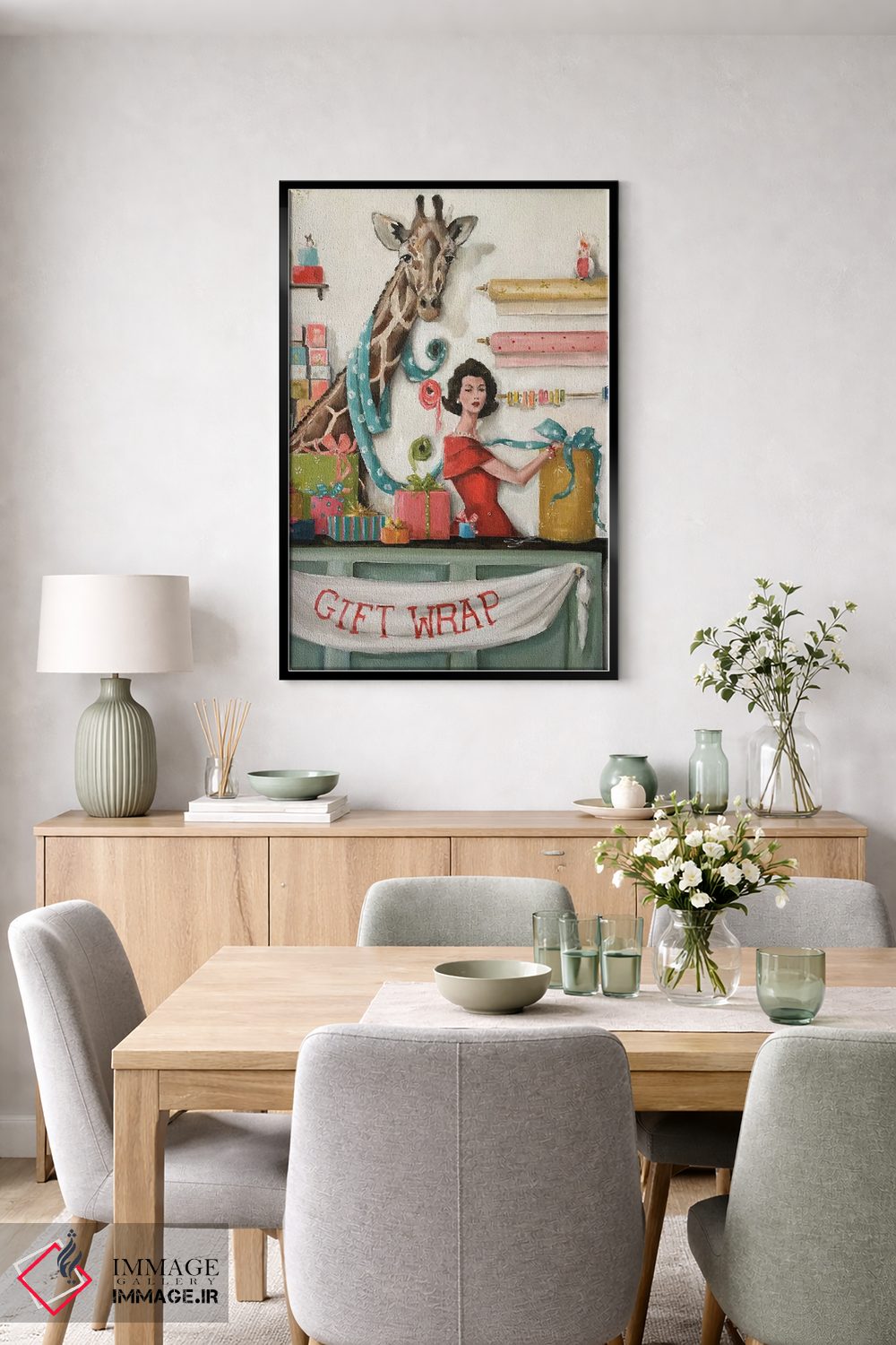 تابلو دکوراتیو ریبونیر بزرگ مشبک اثر لیزا فینچ - D6B