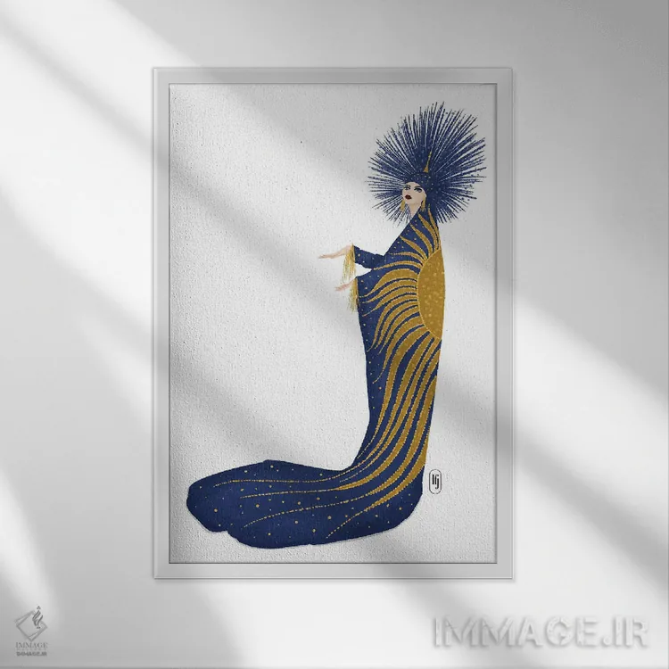 تابلو دکوراتیو اسرارآمیز اثر لا فم ژوژو - نمای قابدار سفید
