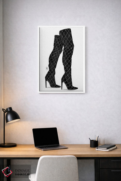 تابلو دکوراتیو چکمه های بلند براق اثر لا فم ژوژو - D1W