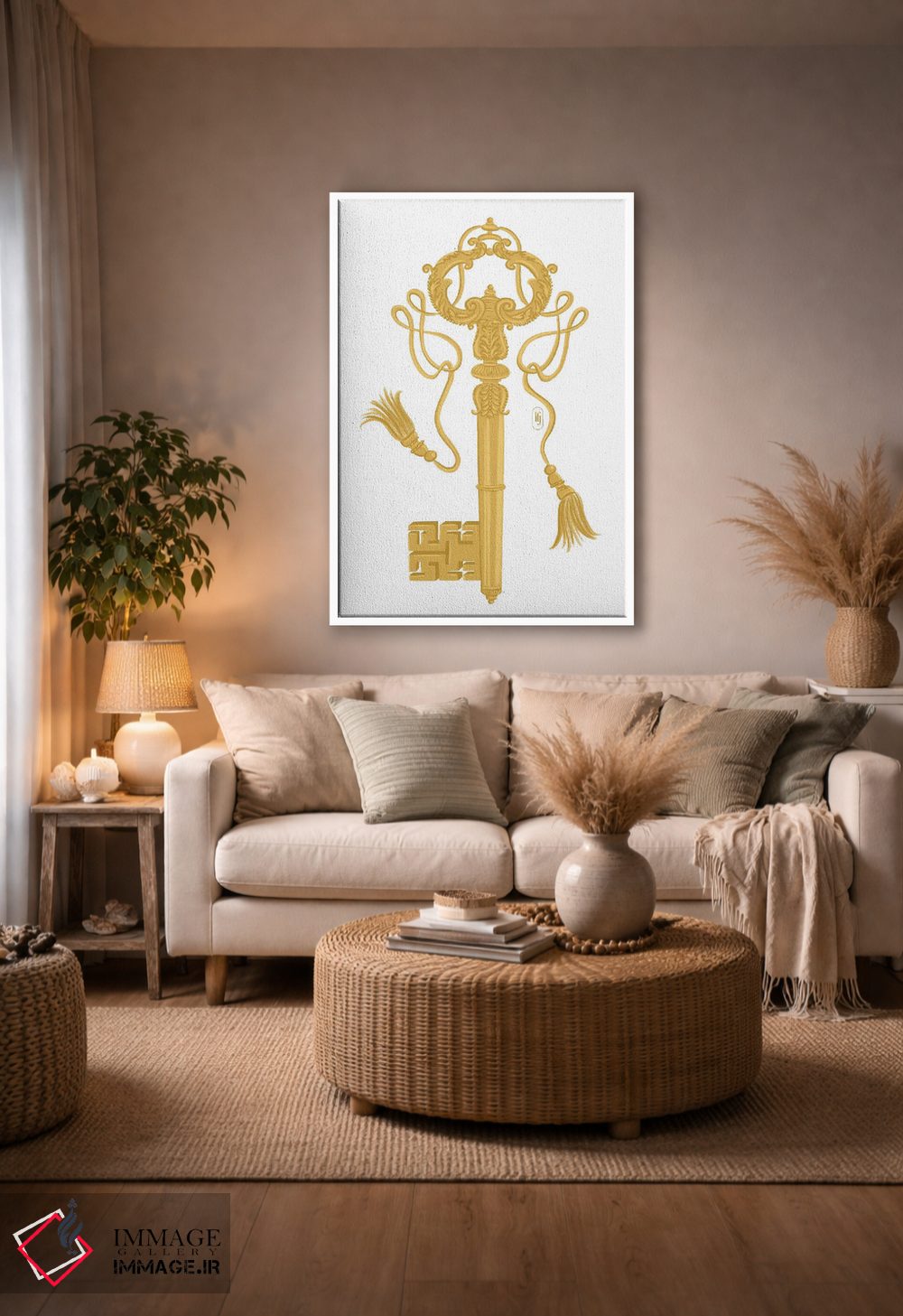 تابلو دکوراتیو کلید طلایی اثر لا فم ژوژو - D2W