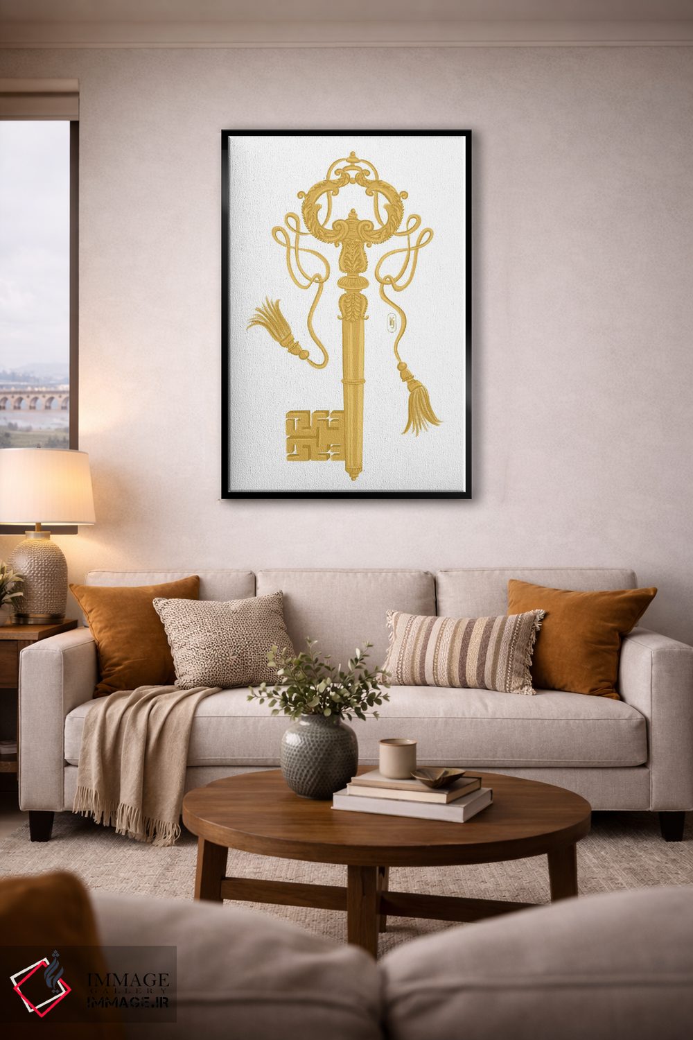 تابلو دکوراتیو کلید طلایی اثر لا فم ژوژو - D5B