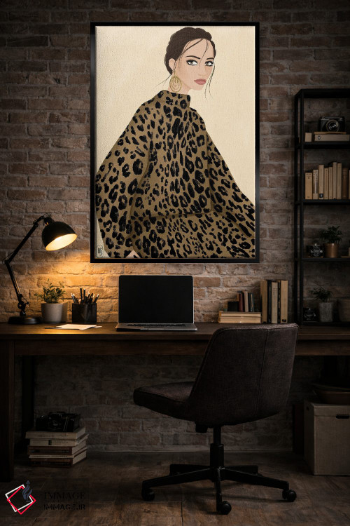 تابلو دکوراتیو بانوی یوزپلنگی اثر لا فم ژوژو - D6B