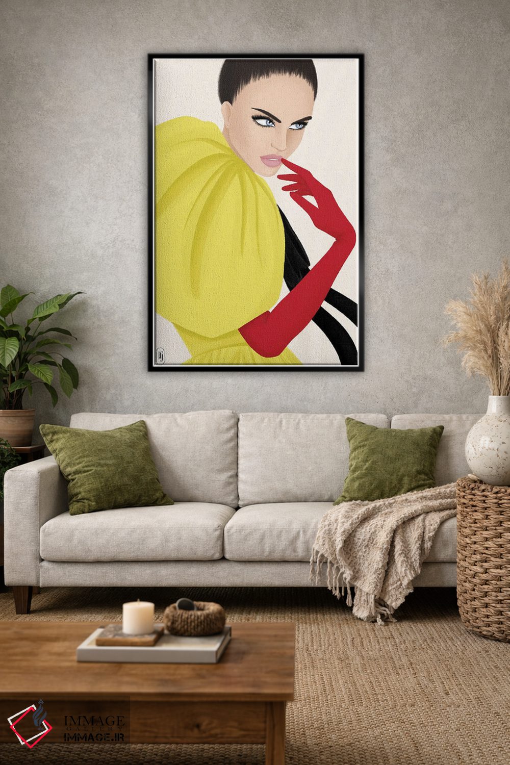 تابلو دکوراتیو دستکش قرمز اثر لا فم ژوژو - D1B