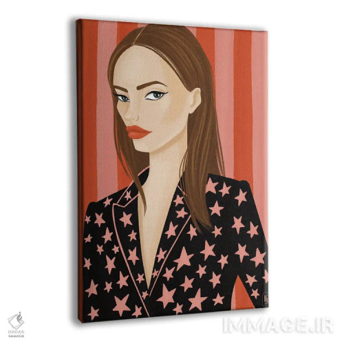 تابلو دکوراتیو ستاره ها و راه راه ها اثر لا فم ژوژو - نمای پرسپکتیو محصول