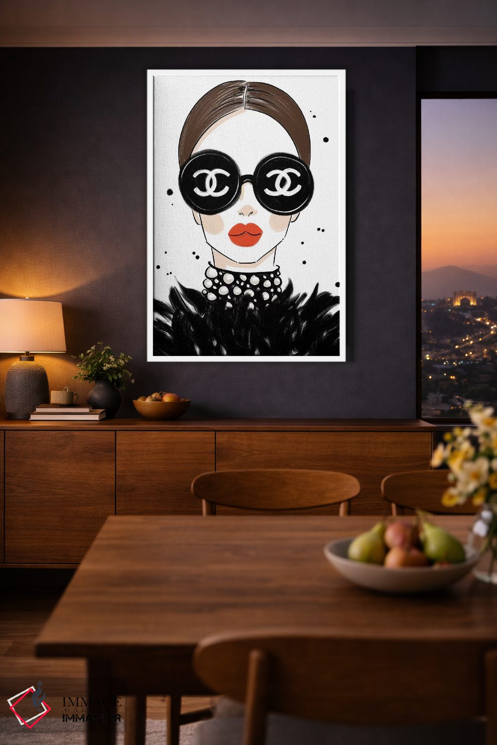 تابلو دکوراتیو عینک آفتابی شنل اثر لا فم ژوژو - D2W