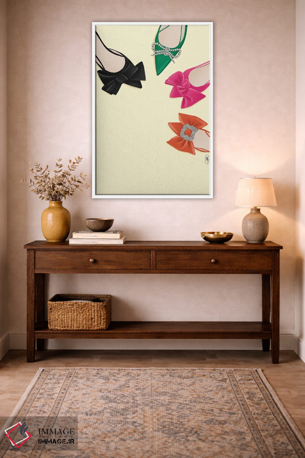 تابلو دکوراتیو کفش های پاپیونی اثر لا فم ژوژو - D1W