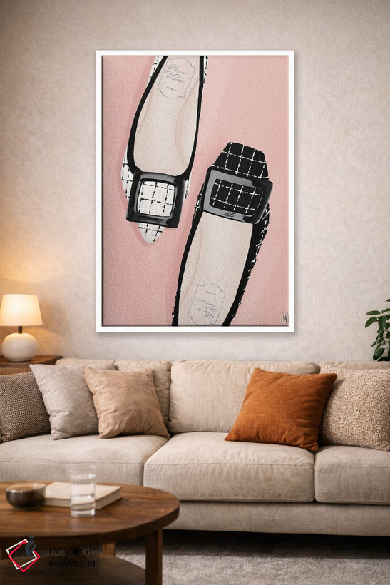 تابلو دکوراتیو کفش باله چهارخانه اثر لا فم ژوژو - D1W