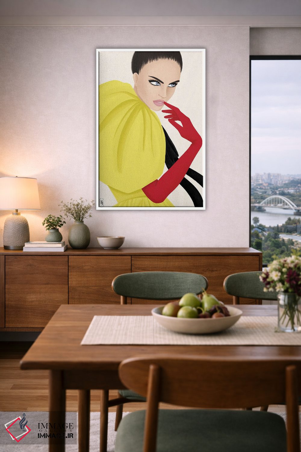 تابلو دکوراتیو دستکش قرمز اثر لا فم ژوژو - D5W