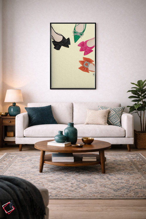 تابلو دکوراتیو کفش های پاپیونی اثر لا فم ژوژو - D3B