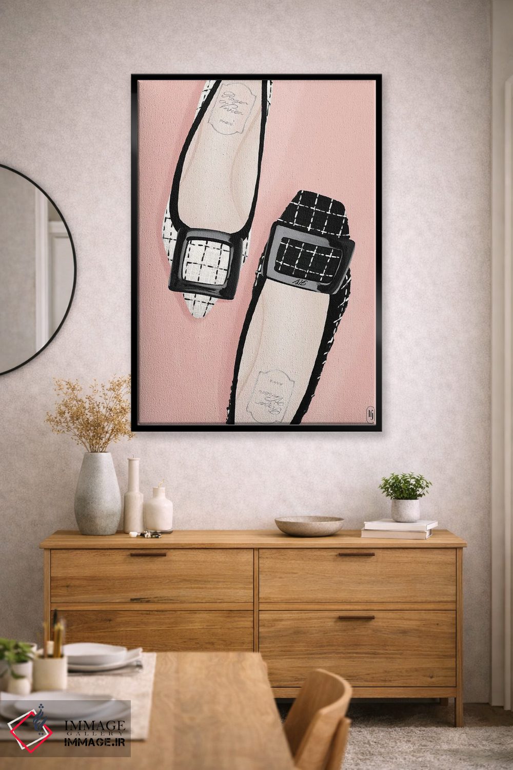 تابلو دکوراتیو کفش باله چهارخانه اثر لا فم ژوژو - D2B