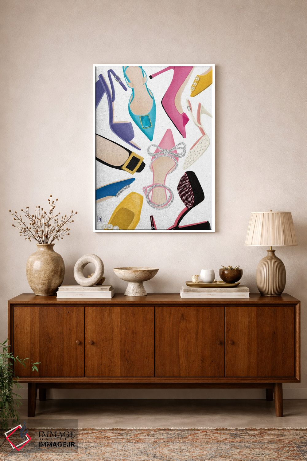 تابلو دکوراتیو دنیایی از کفش ها اثر لا فم ژوژو - D1W