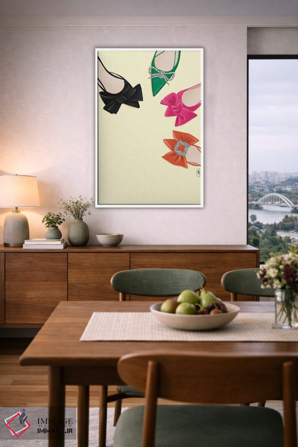 تابلو دکوراتیو کفش های پاپیونی اثر لا فم ژوژو - D5W