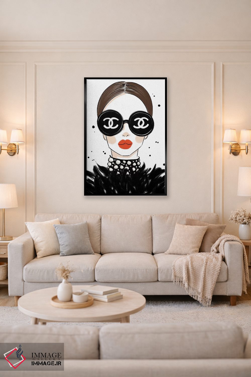 تابلو دکوراتیو عینک آفتابی شنل اثر لا فم ژوژو - D4B
