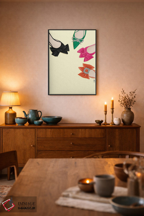 تابلو دکوراتیو کفش های پاپیونی اثر لا فم ژوژو - D6B