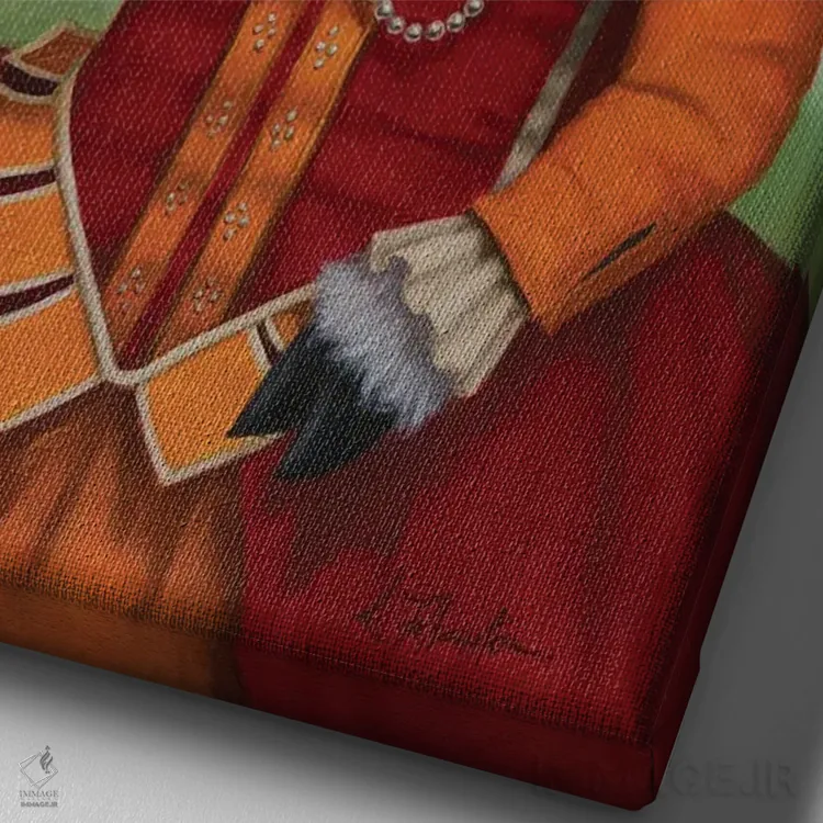 تابلو دکوراتیو دوشس موتون اثر لیزا فالکن سترن - نمای نزدیک بافت بوم