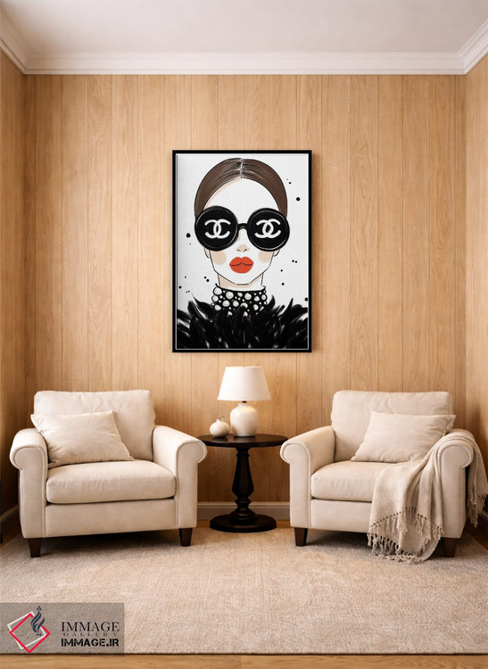 تابلو دکوراتیو عینک آفتابی شنل اثر لا فم ژوژو - D5B