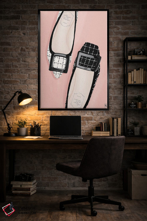 تابلو دکوراتیو کفش باله چهارخانه اثر لا فم ژوژو - D5B