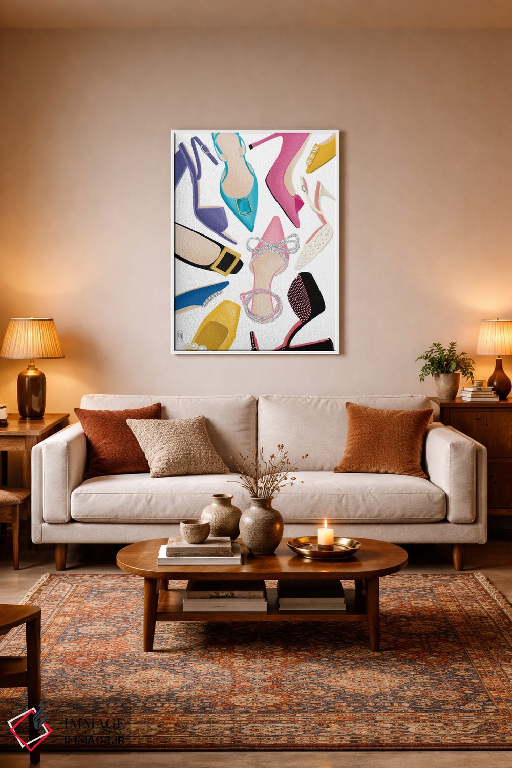 تابلو دکوراتیو دنیایی از کفش ها اثر لا فم ژوژو - D3W