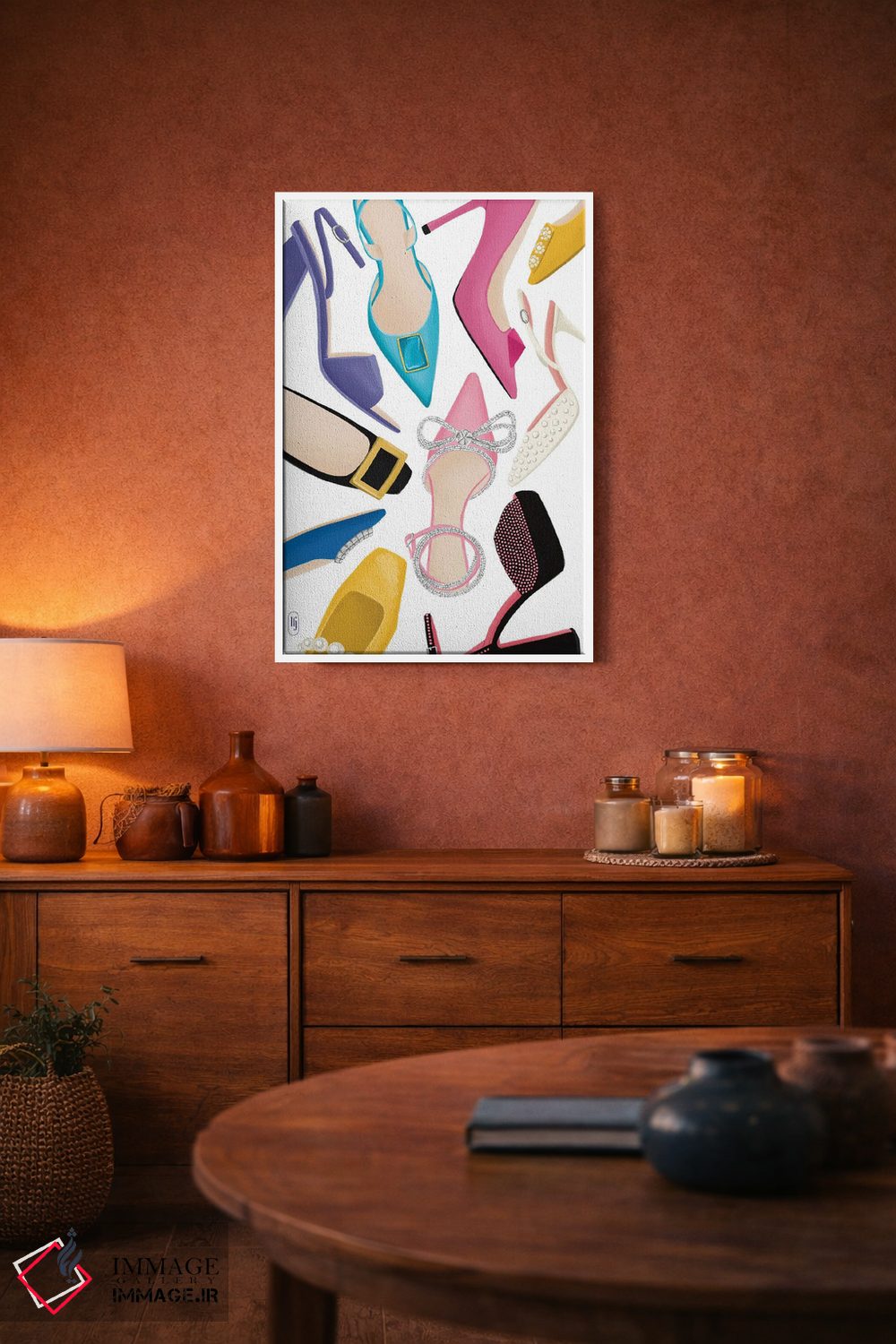 تابلو دکوراتیو دنیایی از کفش ها اثر لا فم ژوژو - D4W