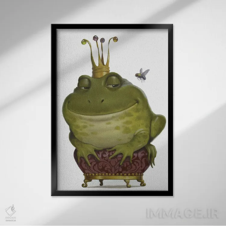 تابلو دکوراتیو شاهزاده قورباغه ای ۲ اثر لیزا فالکن سترن - نمای قابدار مشکی