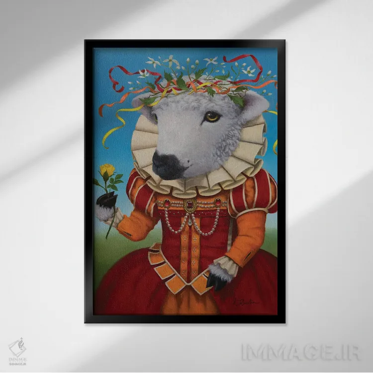 تابلو دکوراتیو دوشس موتون اثر لیزا فالکن سترن - نمای قابدار مشکی