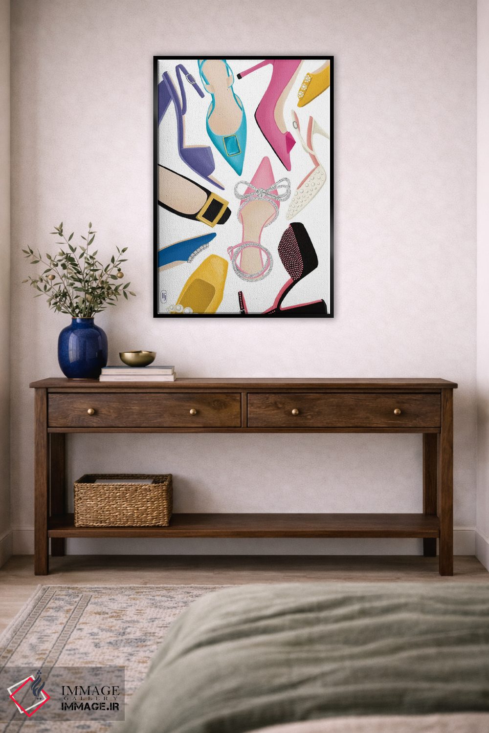 تابلو دکوراتیو دنیایی از کفش ها اثر لا فم ژوژو - D5B
