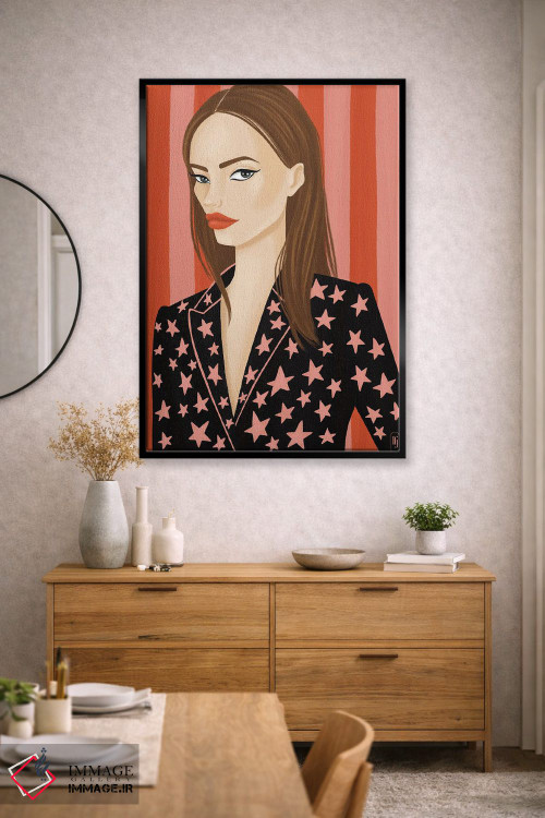 تابلو دکوراتیو ستاره ها و راه راه ها اثر لا فم ژوژو - D2B