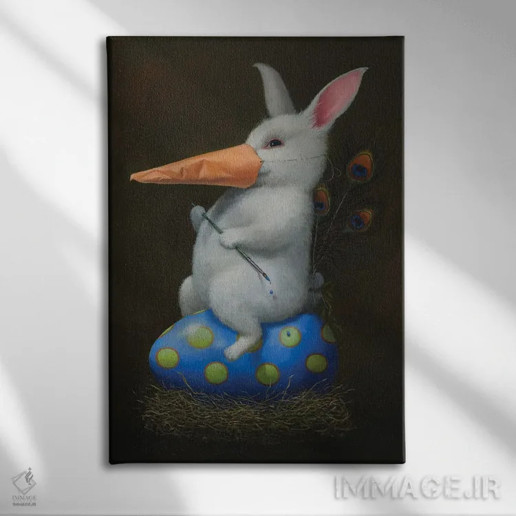 تابلو دکوراتیو نقاب دار اثر لیزا فالکن سترن - نمای روبهرو روی دیوار