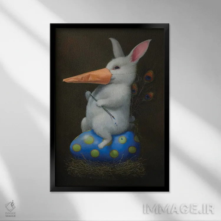 تابلو دکوراتیو نقاب دار اثر لیزا فالکن سترن - نمای قابدار مشکی