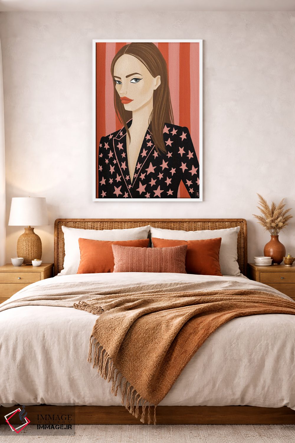 تابلو دکوراتیو ستاره ها و راه راه ها اثر لا فم ژوژو - D4W