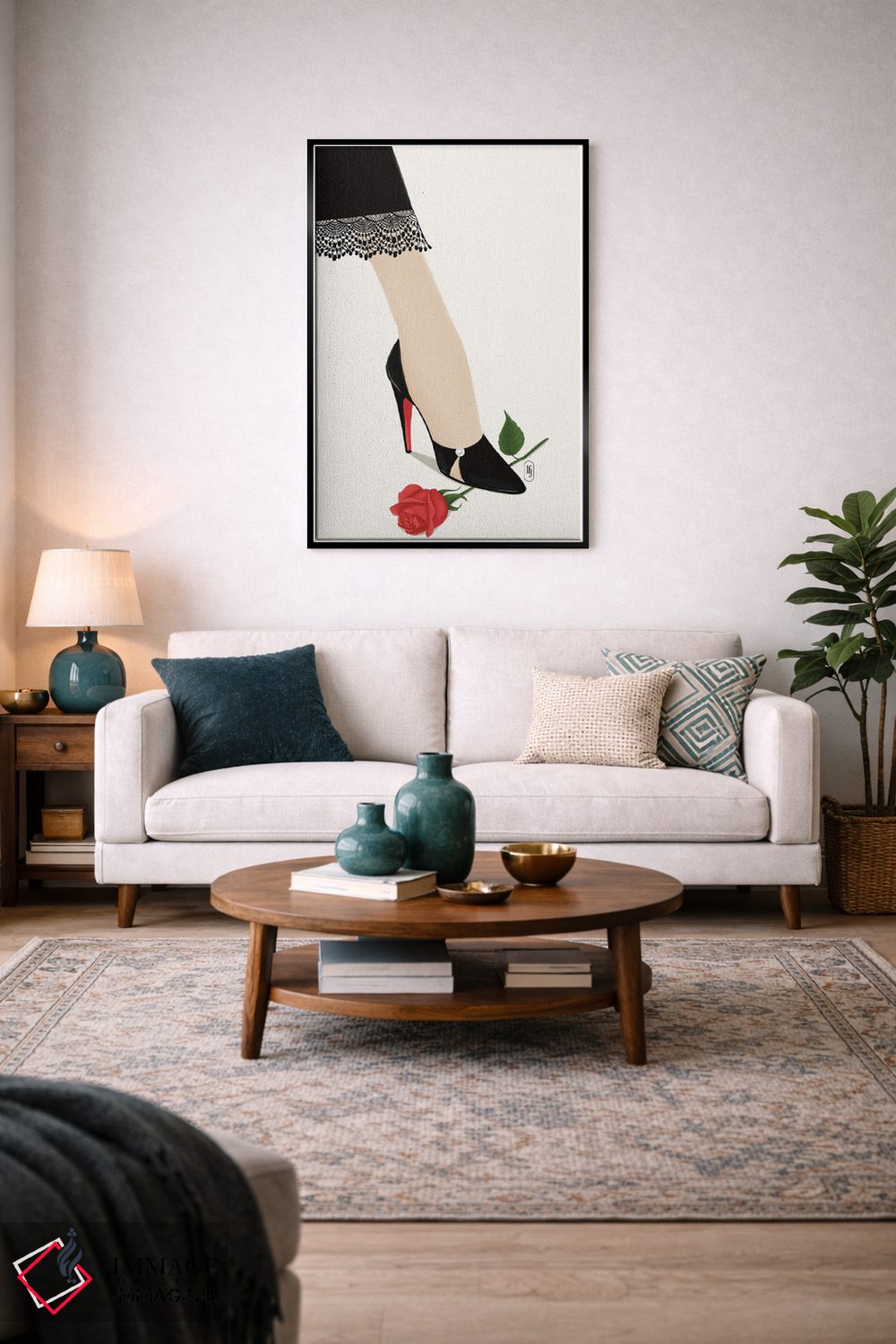 تابلو دکوراتیو گل رز اثر لا فم ژوژو - D4B