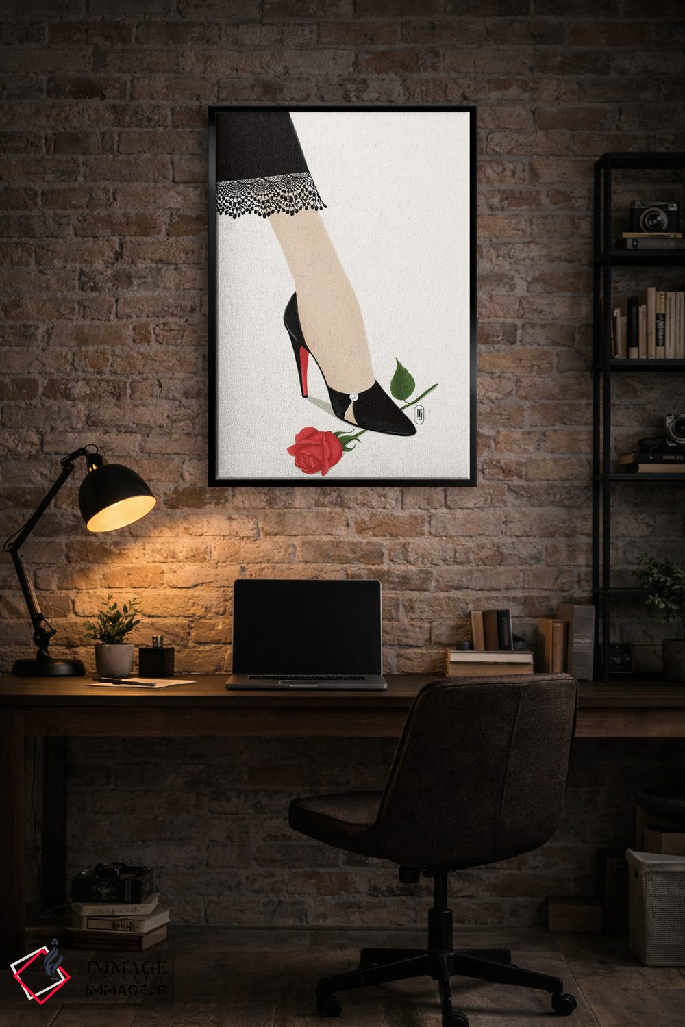 تابلو دکوراتیو گل رز اثر لا فم ژوژو - D5B