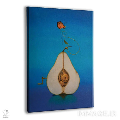 تابلو دکوراتیو گلابی استیم پانک اثر لیزا فالکن سترن - نمای پرسپکتیو محصول