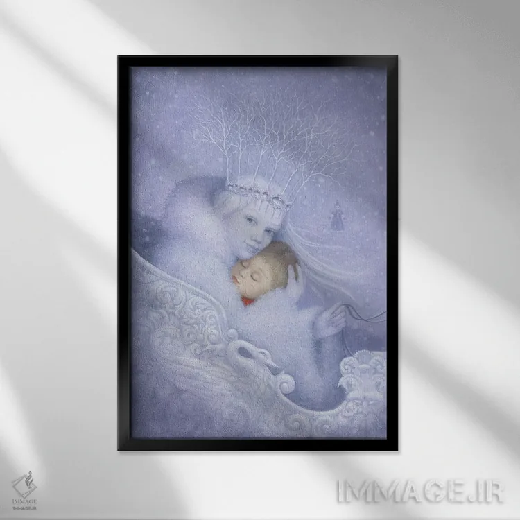 تابلو دکوراتیو ملکه برفی اثر لیزا فالکن سترن - نمای قابدار مشکی