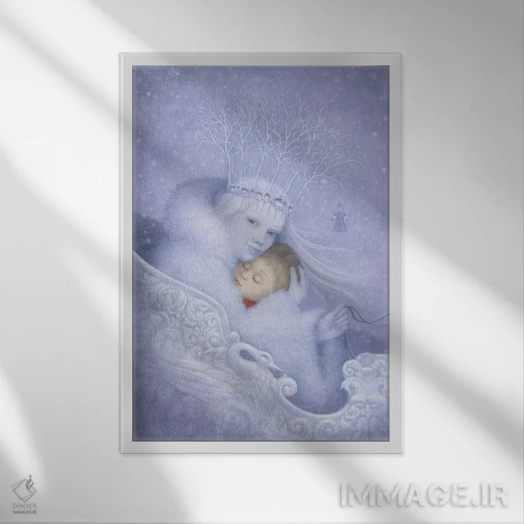 تابلو دکوراتیو ملکه برفی اثر لیزا فالکن سترن - نمای قابدار سفید