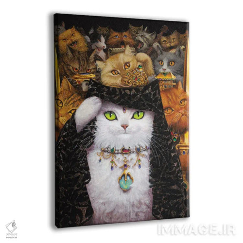 تابلو دکوراتیو گربه سفید اثر لیزا فالکن سترن - نمای پرسپکتیو محصول