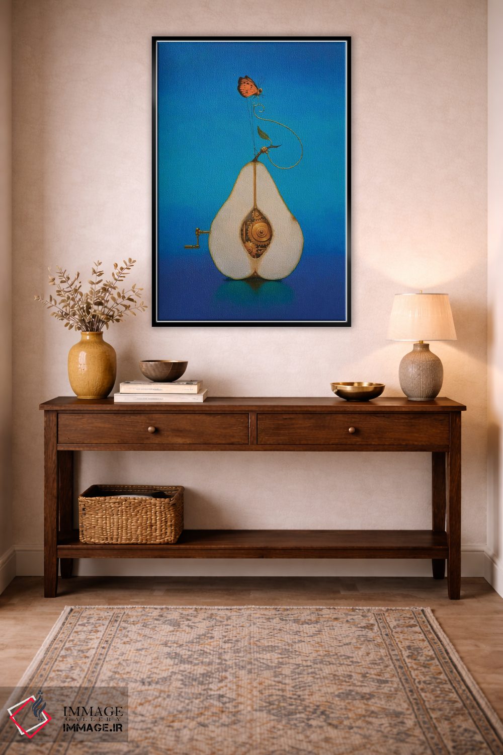 تابلو دکوراتیو گلابی استیم پانک اثر لیزا فالکن سترن - D4B