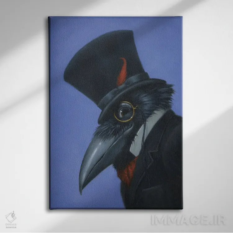 تابلو دکوراتیو کلاغ اثر لیزا فالکن سترن - نمای روبهرو روی دیوار