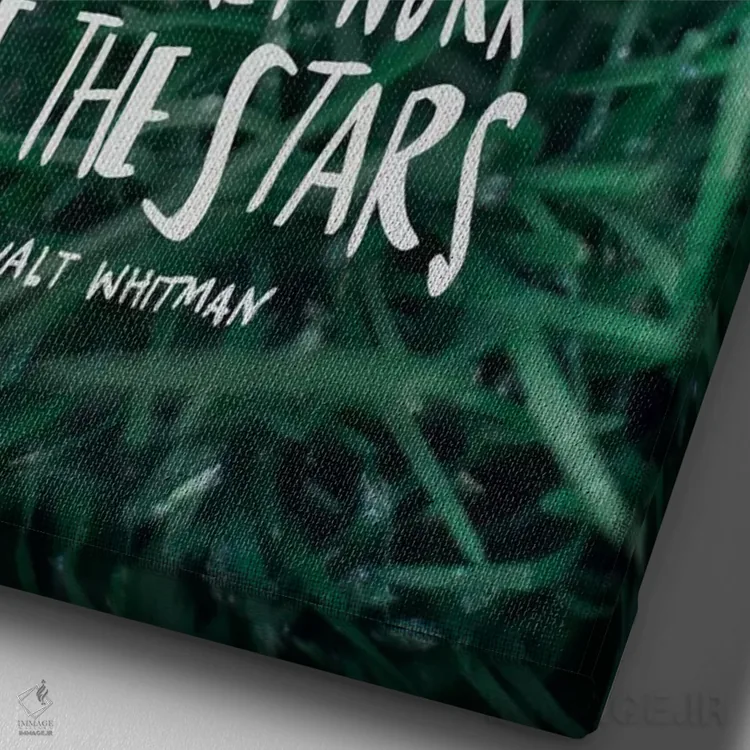 تابلو دکوراتیو برگ علف اثر لیا فلورس - نمای نزدیک بافت بوم