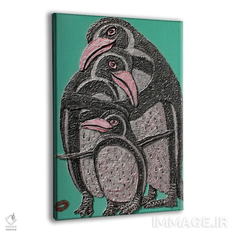 تابلو دکوراتیو عشق پنگوئنی اثر آلا گرانده - نمای پرسپکتیو محصول