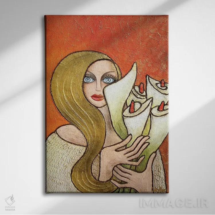 تابلو دکوراتیو کالا، بانو اثر آلا گرانده - نمای روبهرو روی دیوار