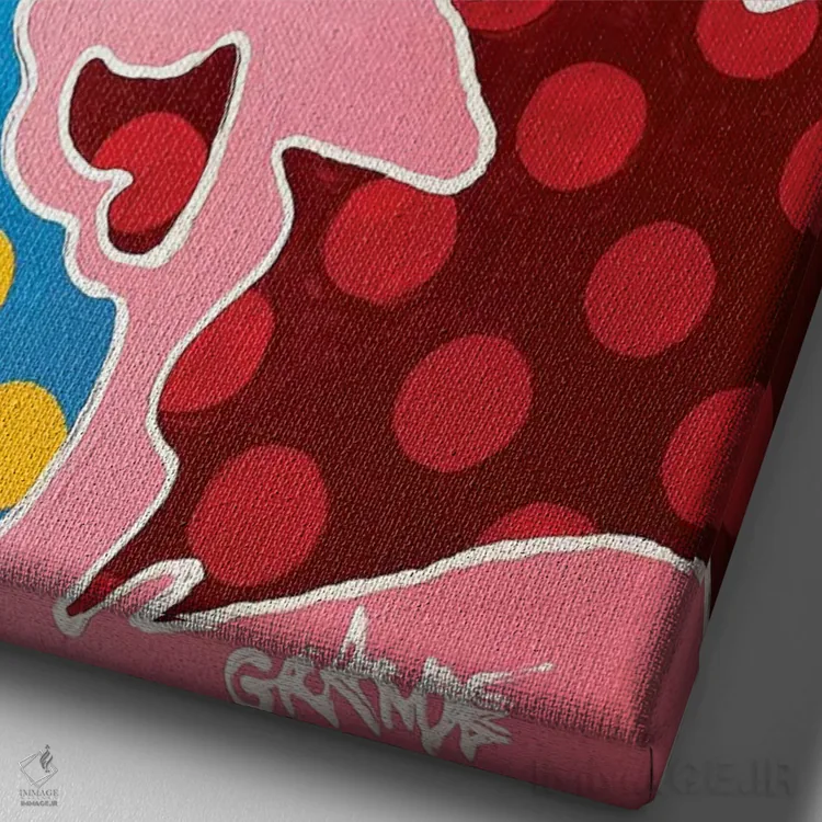 تابلو دکوراتیو شهوانیت اثر آلا گرانده - نمای نزدیک بافت بوم