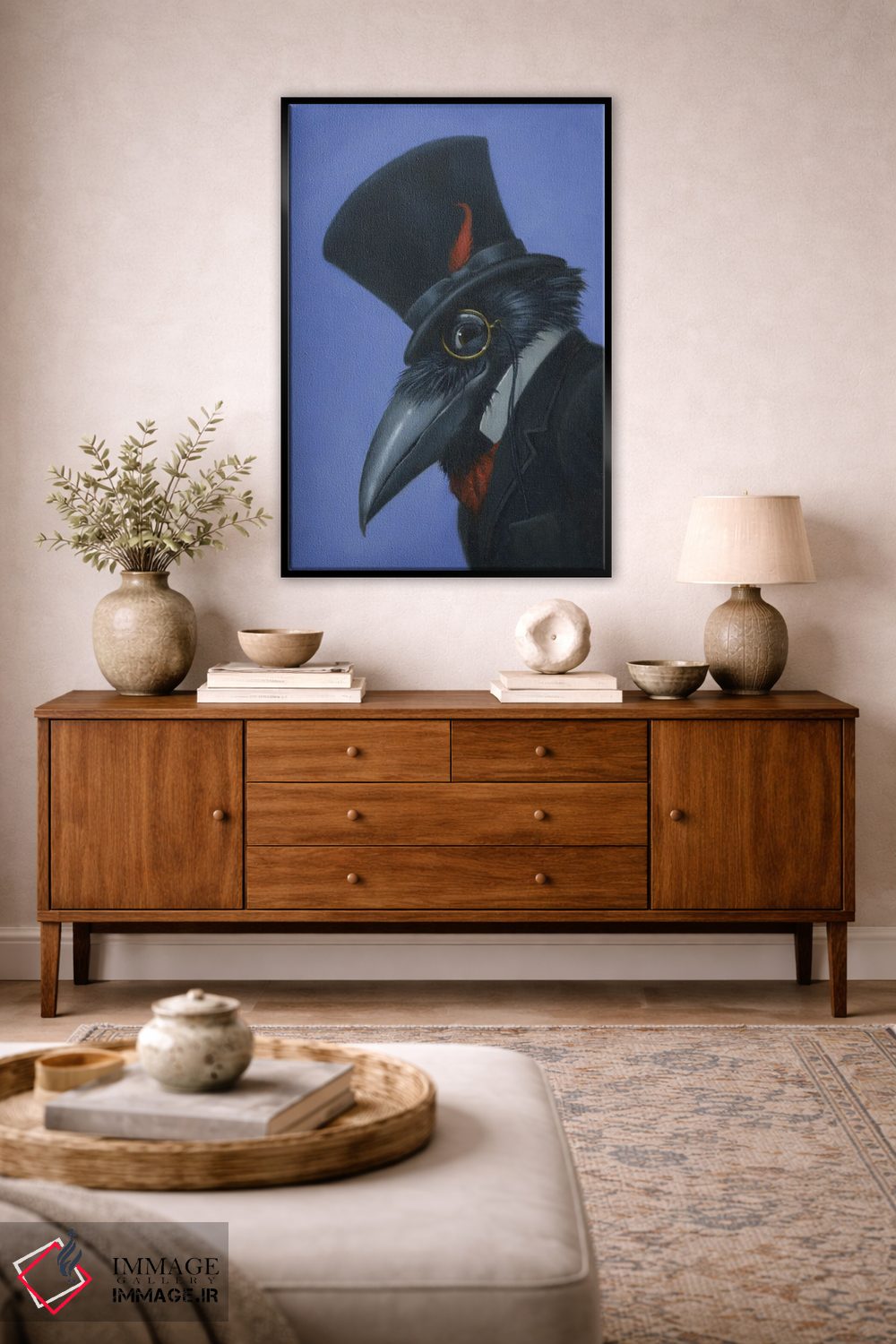 تابلو دکوراتیو کلاغ اثر لیزا فالکن سترن - D5B