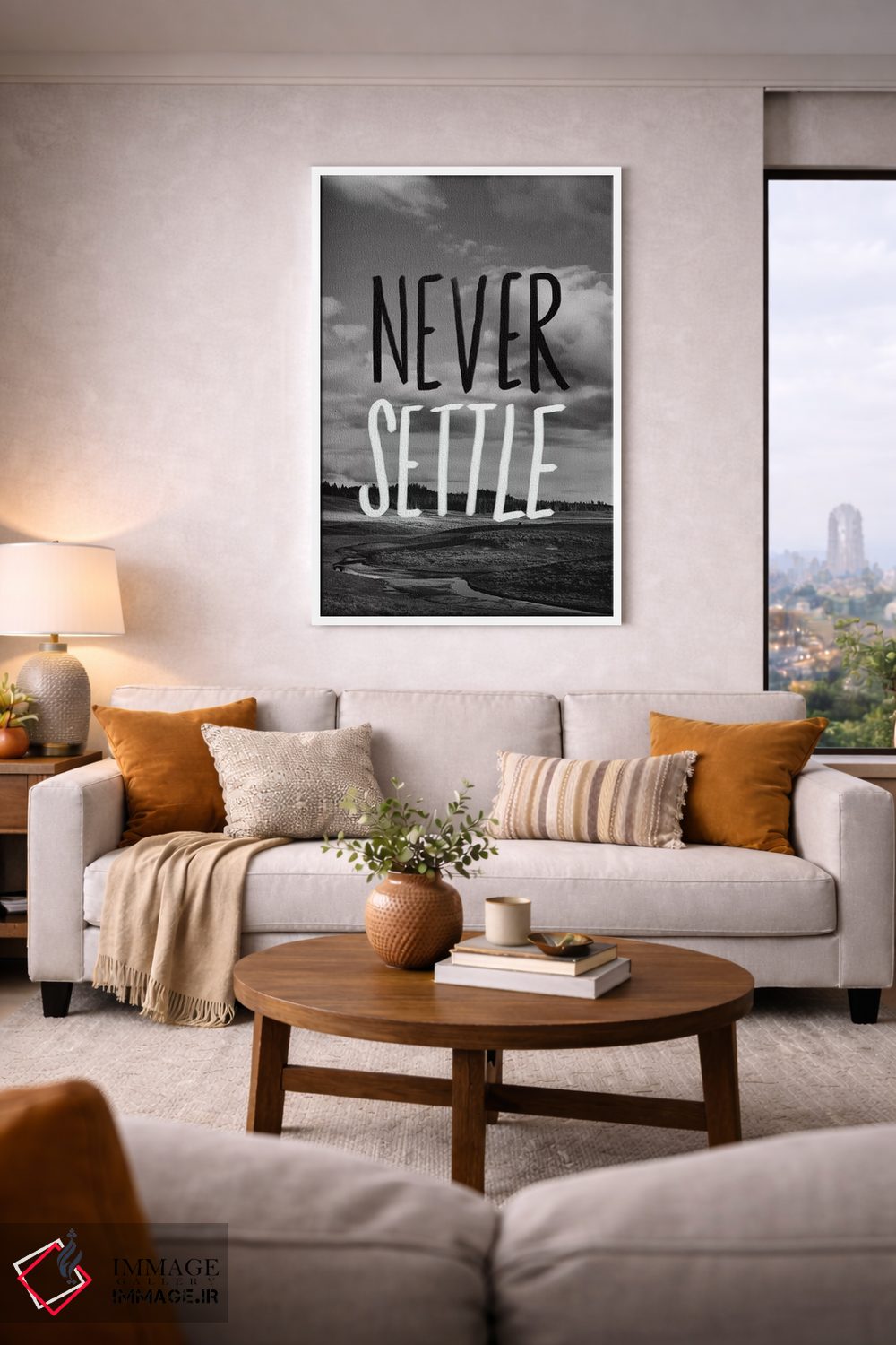 تابلو دکوراتیو هرگز قانع نشو اثر لیا فلورس - D3W