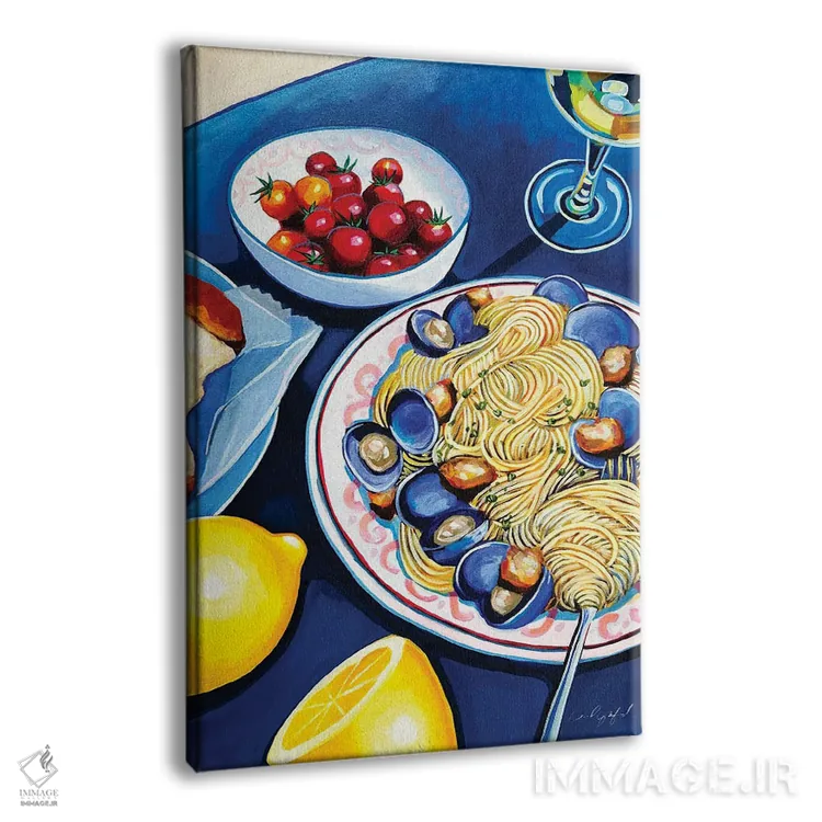 تابلو دکوراتیو لینگویینی و صدف اثر لورل گرینفیلد - نمای پرسپکتیو محصول