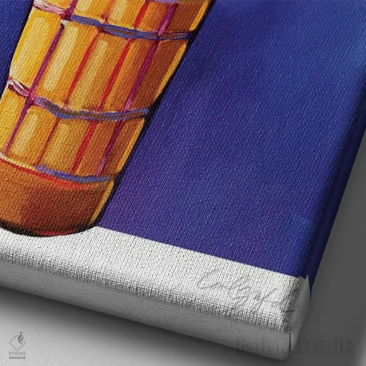 تابلو دکوراتیو آسمان های بستنی ای اثر لورل گرینفیلد - نمای نزدیک بافت بوم