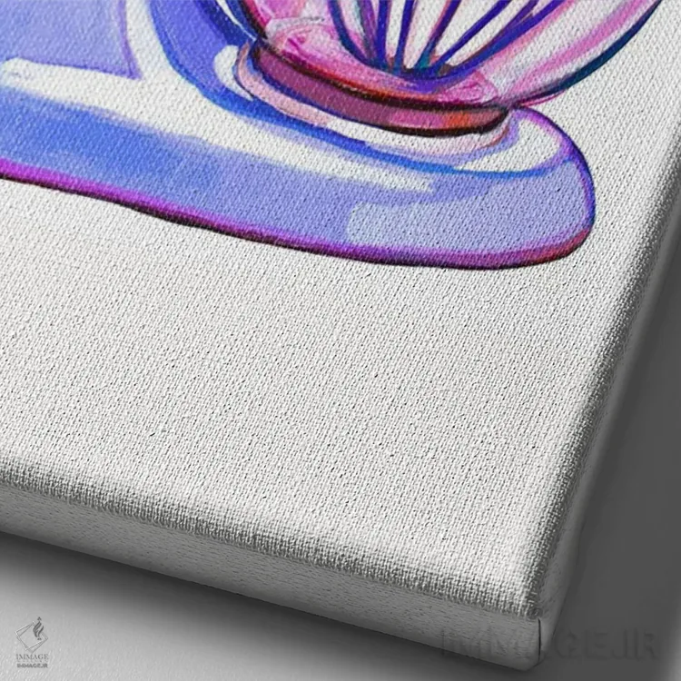 تابلو دکوراتیو همزن آبی پری وینکل اثر لورل گرینفیلد - نمای نزدیک بافت بوم