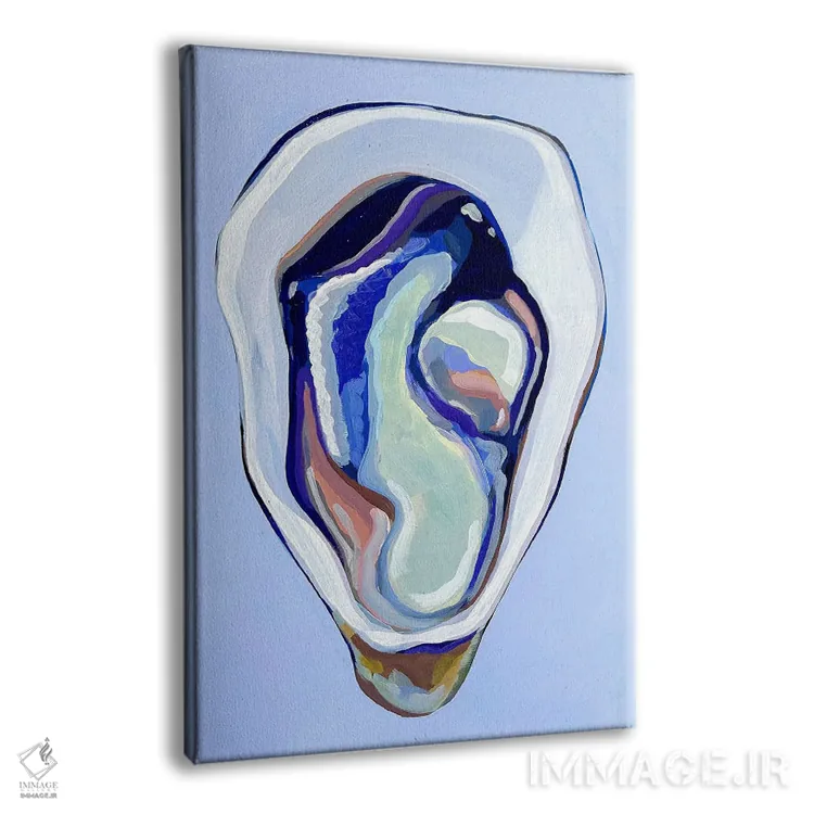 تابلو دکوراتیو صدف در آبی دریایی و سبز دریایی اثر لورل گرینفیلد - نمای پرسپکتیو محصول