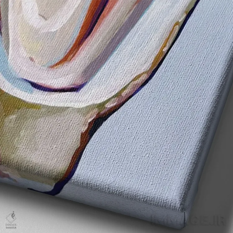 تابلو دکوراتیو صدف در رنگ های خنثی طبیعی اثر لورل گرینفیلد - نمای نزدیک بافت بوم