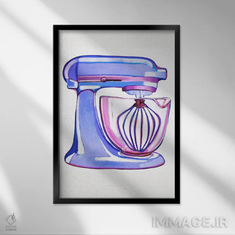 تابلو دکوراتیو همزن آبی پری وینکل اثر لورل گرینفیلد - نمای قابدار مشکی